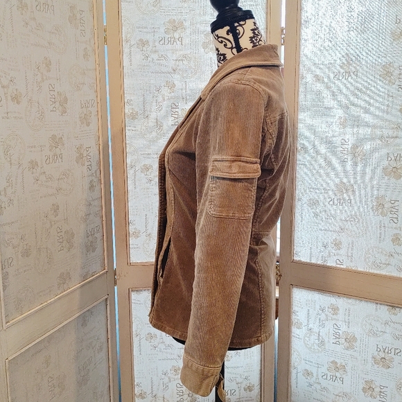 Y2K Corduroy Blazer tobacco Jacket sz Small - Picture 4 of 15